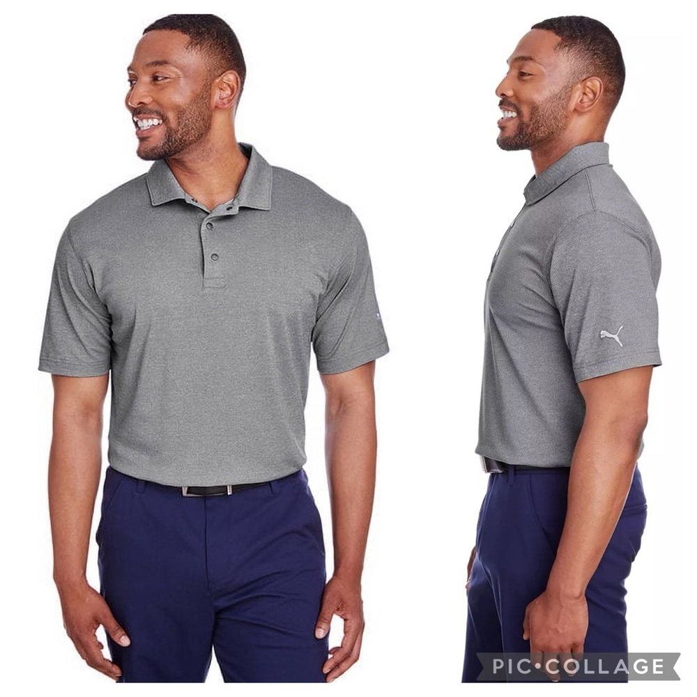 Puma | Men's Polo "Grill to Green" in Black‎ Heather, XL